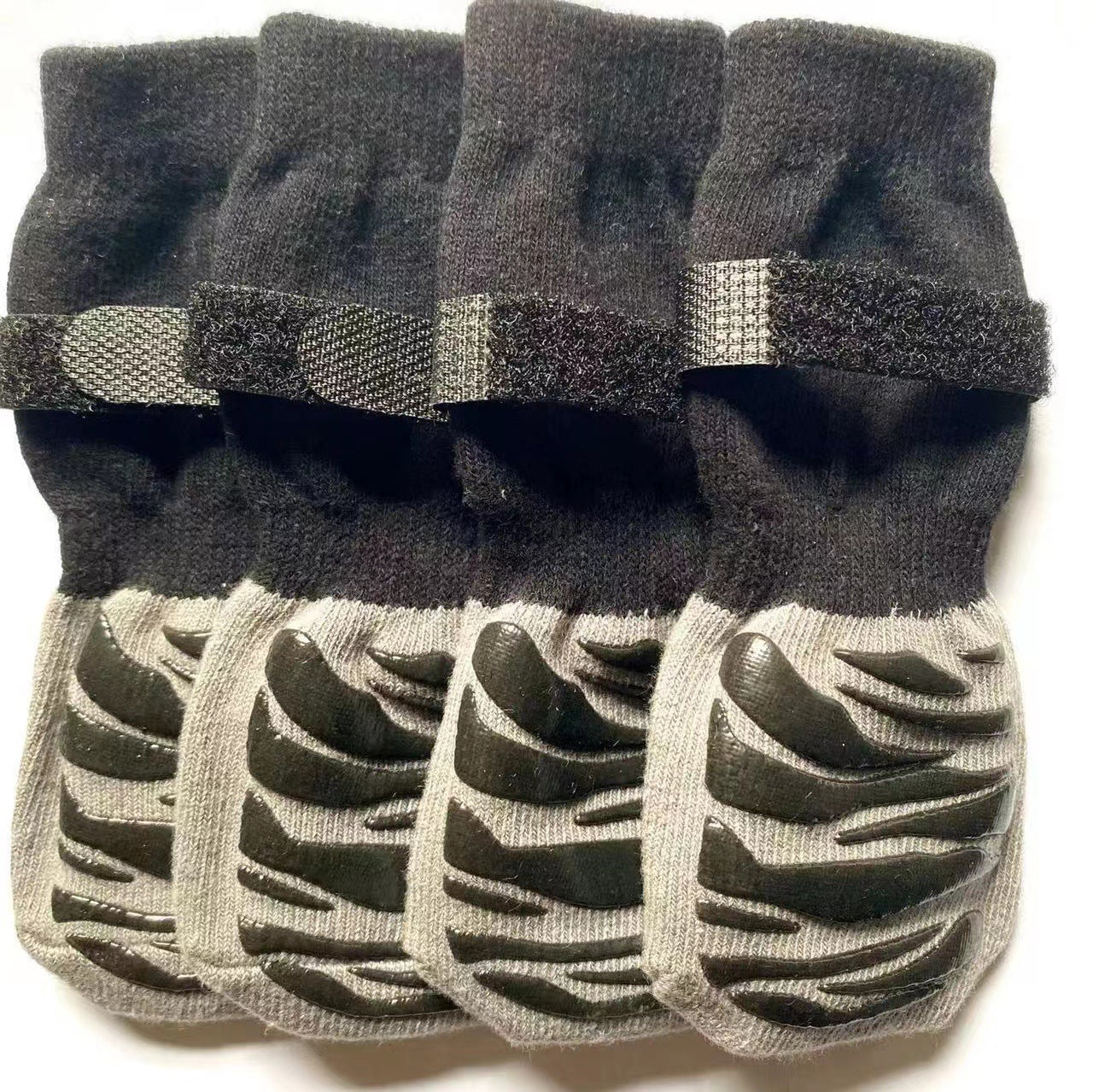 Dog & Cat Waterproof Sock Shoes 4-Pack — 2 Patterns, Sizes XS–XL