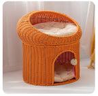Woven Rattan Double-layer Cat Bed