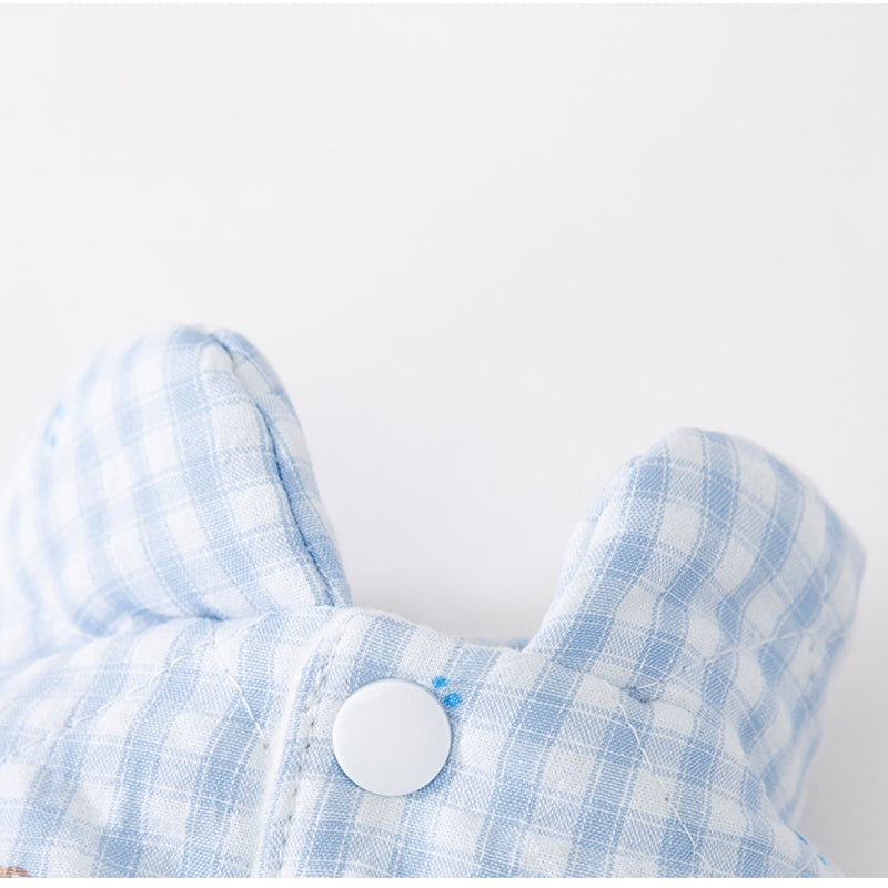 Cute Korean Cartoon Checkerboard Pattern Bear Full-printed Four-legged Cotton Coat For Dogs In Autumn And Winter, Teddy Pet Clothes For Cats