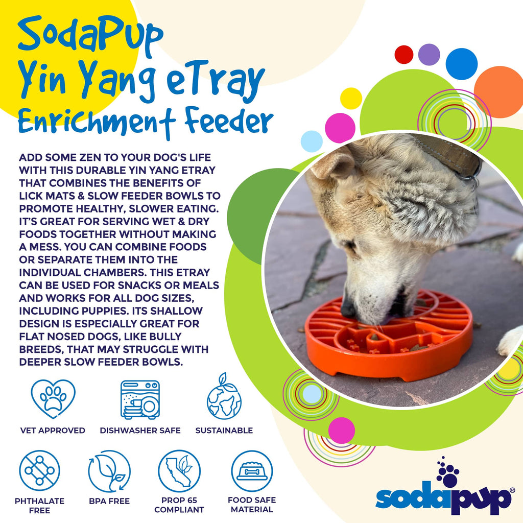 Sun and Moon eTray - Shallow Slow Feeder Dog Bowl for Enrichment | USA Made