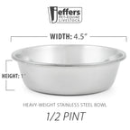 Jeffers Heavy Weight Stainless Steel Pet Bowls – Durable Pet Food & Water Dish, Chew-Resistant, Dishwasher Safe
