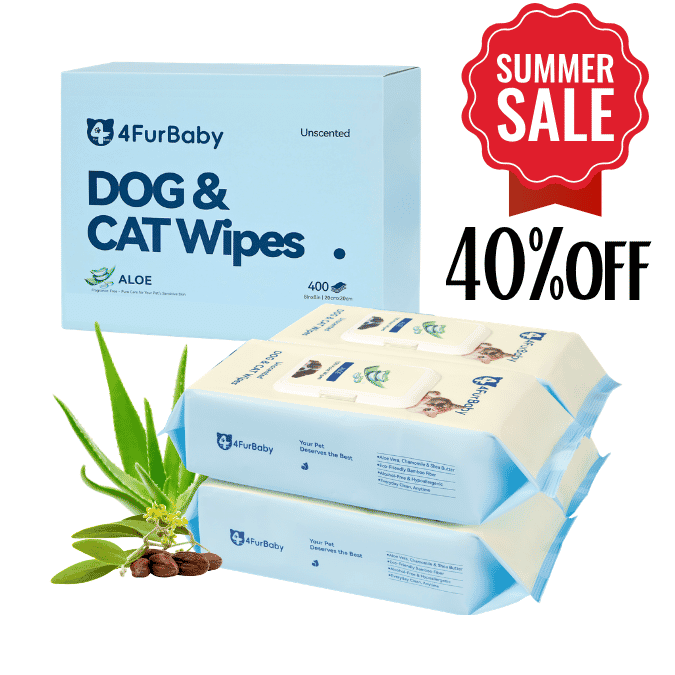 4FurBaby Dog & Cat Grooming Wipes, Plant-Based, Hypoallergenic, 400 Count