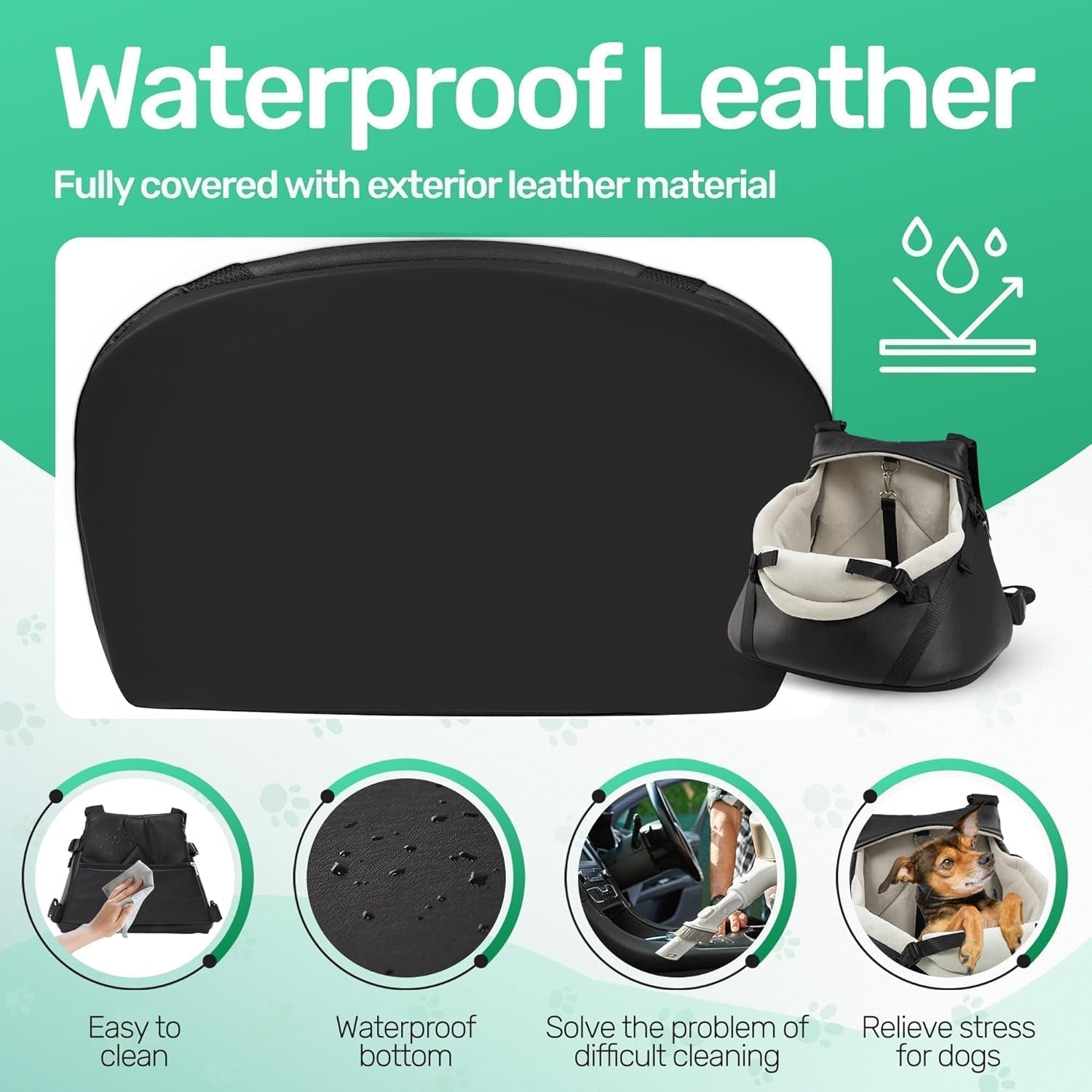 Small Dog Car Seat Booster PU Leather Travel Seat for Dogs up to 7lbs