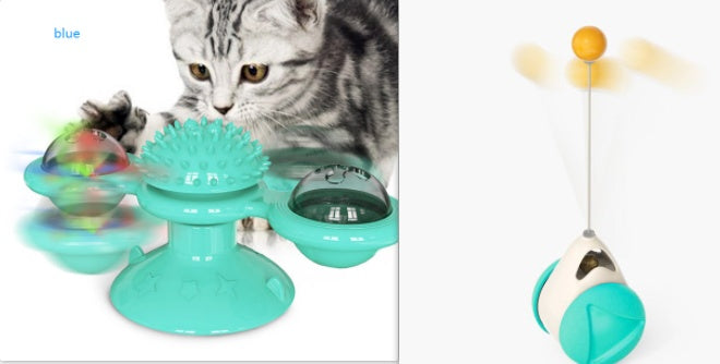 Cat Rotating Windmill Toy – Suction Cup Scratch & Teeth Grinding Toy | 19 Styles