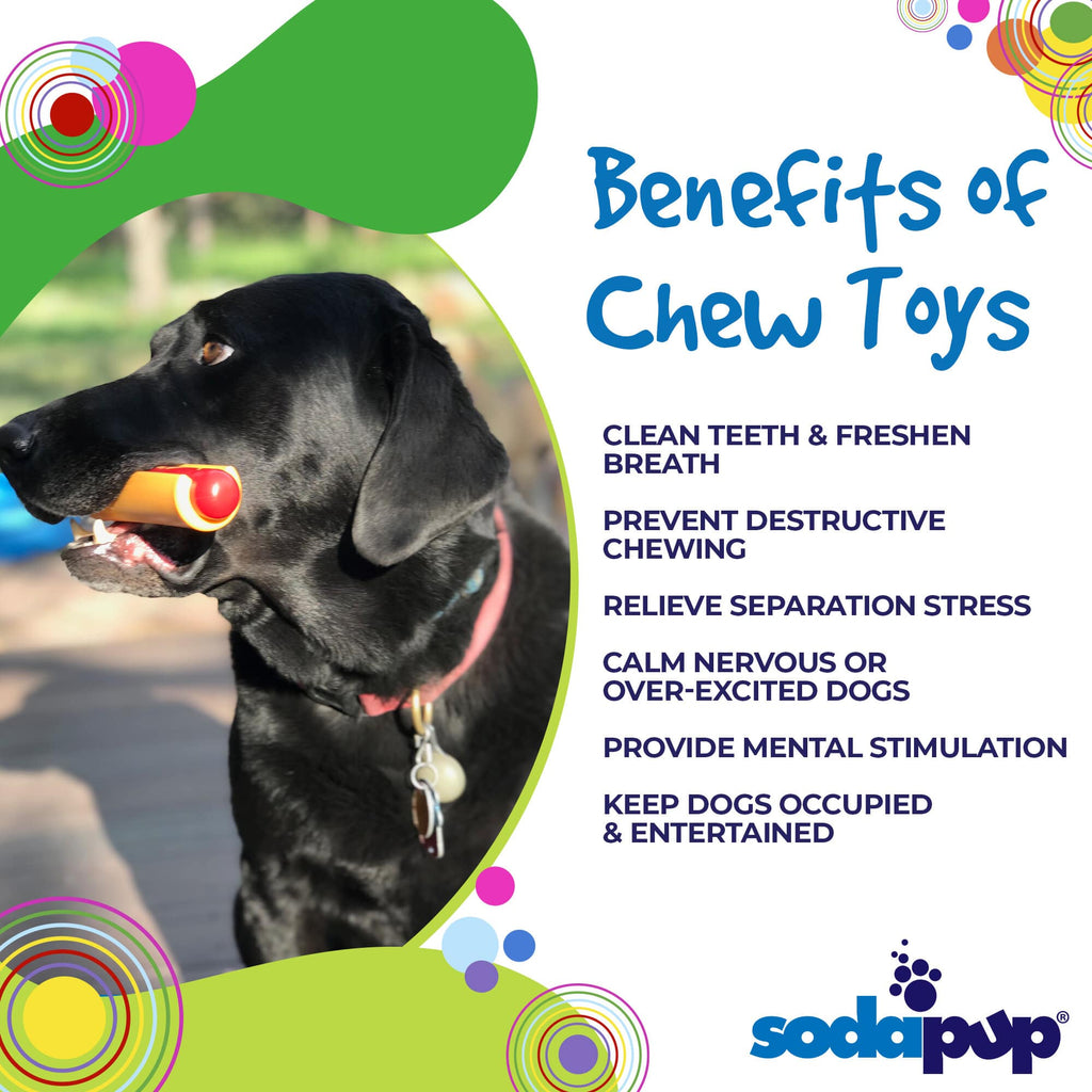 Hot Dog Nylon Dog Toy for Aggressive Chewers | USA Made | SodaPup
