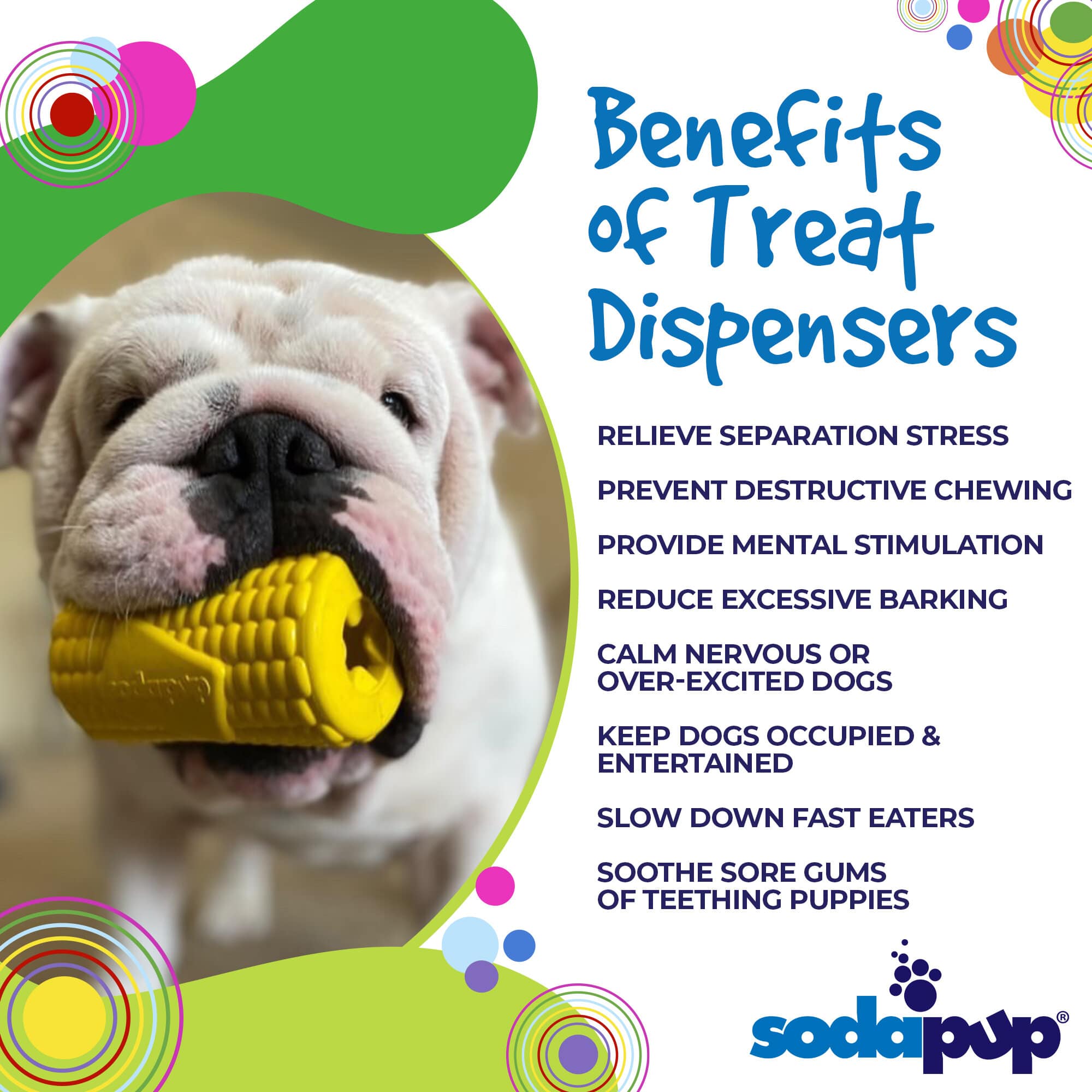 Corn on the Cob Dog Toy - Durable Rubber Treat Dispenser | USA Made