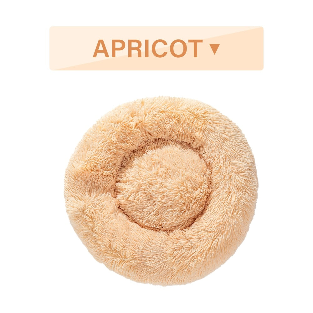 Fluffy Donut Calming Pet Bed — 16 Colors, Sizes S–XL