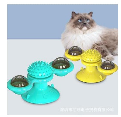 Cat Rotating Windmill Toy – Suction Cup Scratch & Teeth Grinding Toy | 19 Styles