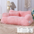 Luxury Plush Pet Sofa Bed with Pillow — 3 Colors, 4 Sizes