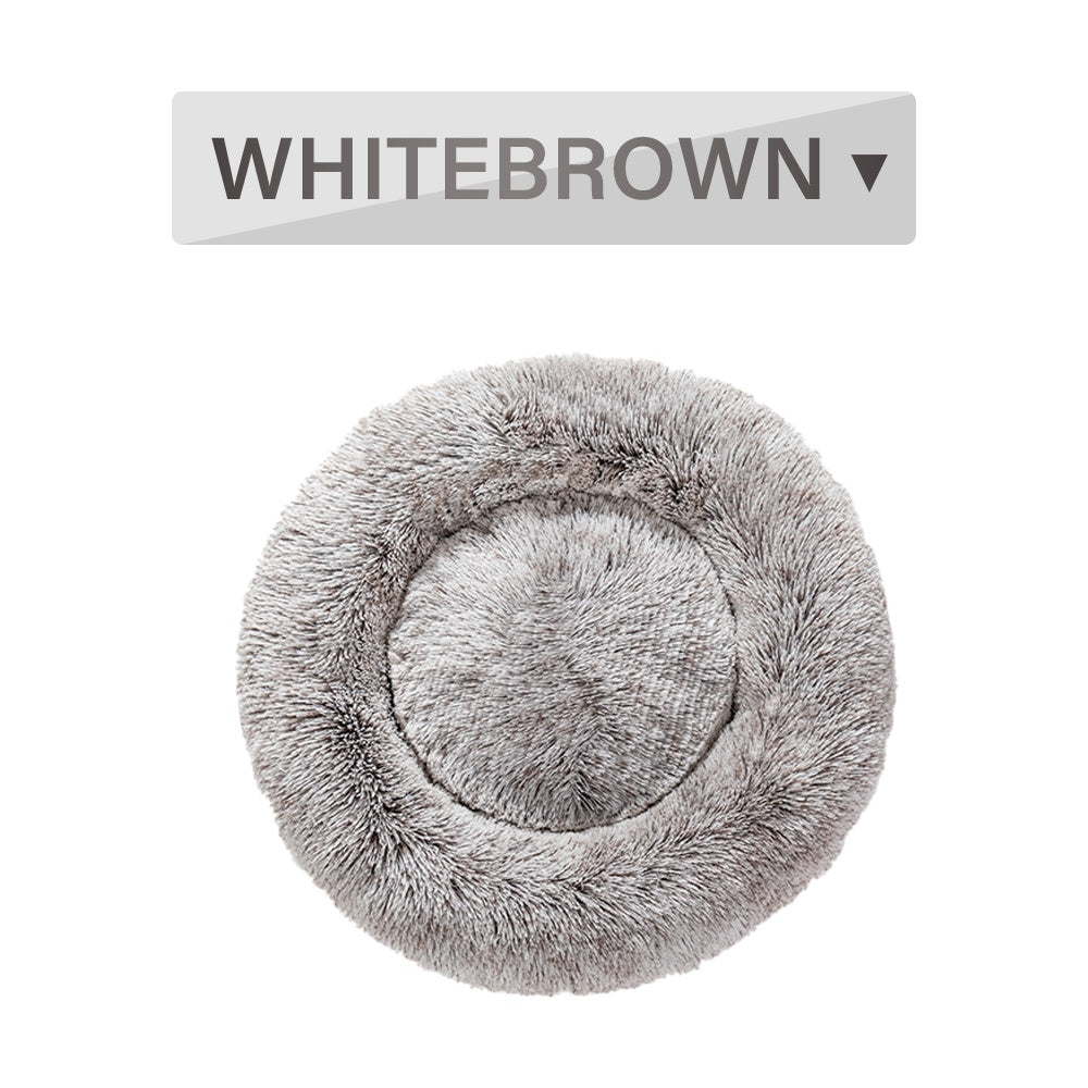 Fluffy Donut Calming Pet Bed — 16 Colors, Sizes S–XL