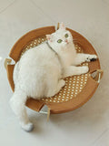Round Woven Elevated Pet Bed