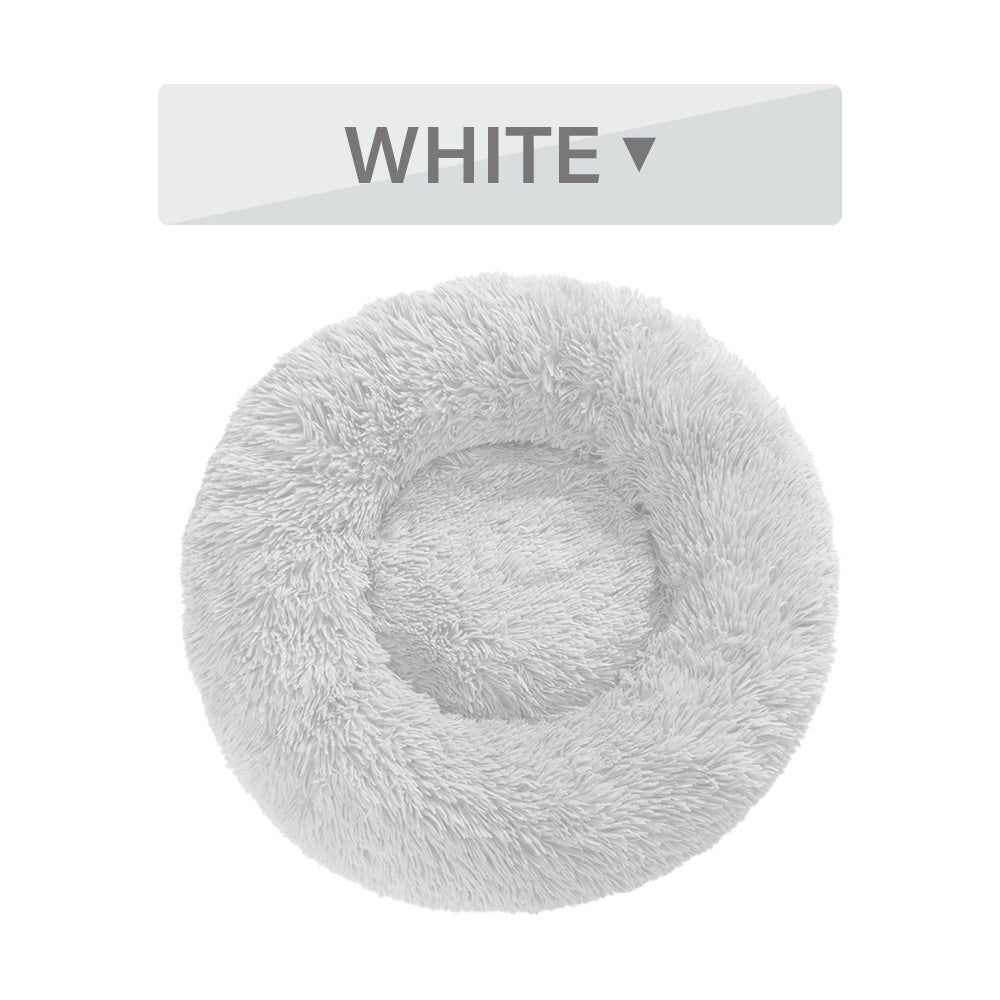 Fluffy Donut Calming Pet Bed — 16 Colors, Sizes S–XL