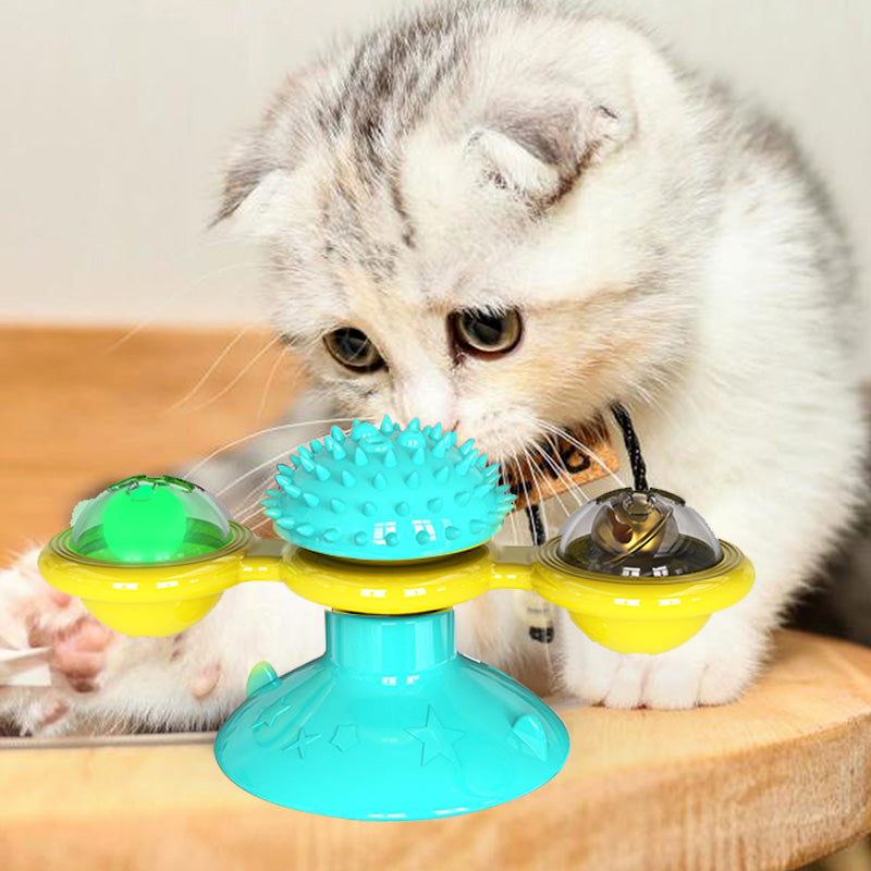 Cat Rotating Windmill Toy – Suction Cup Scratch & Teeth Grinding Toy | 19 Styles