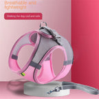 Adjustable Reflective Breathable Mesh Pet Harness for Cats and Dogs with Leash for Outdoor Use