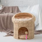 Woven Rattan Double-layer Cat Bed