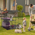 2Tier Cat Cage Playpen Indoor Pet Enclosures Kitten Kennel House Detachable Cat Crate with Climbing Ladder 2 Doors for 1-2 Cats for Ferret Squirrel Sm