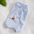 Spring And Summer Dogs, Small And Medium-sized Dogs, Simple And Fashionable Fabric Label Baby Belly Clothes, Cat Four-legged Air-conditioned Suits, Pet Clothes