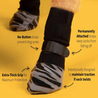Dog & Cat Waterproof Sock Shoes 4-Pack — 2 Patterns, Sizes XS–XL