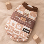Thick And Warm Two-legged Cotton-padded Clothes For Cats In Autumn And Winter, Fully Printed Retro And Traceable Vests. Dog Pet Clothing