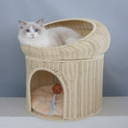 Woven Rattan Double-layer Cat Bed