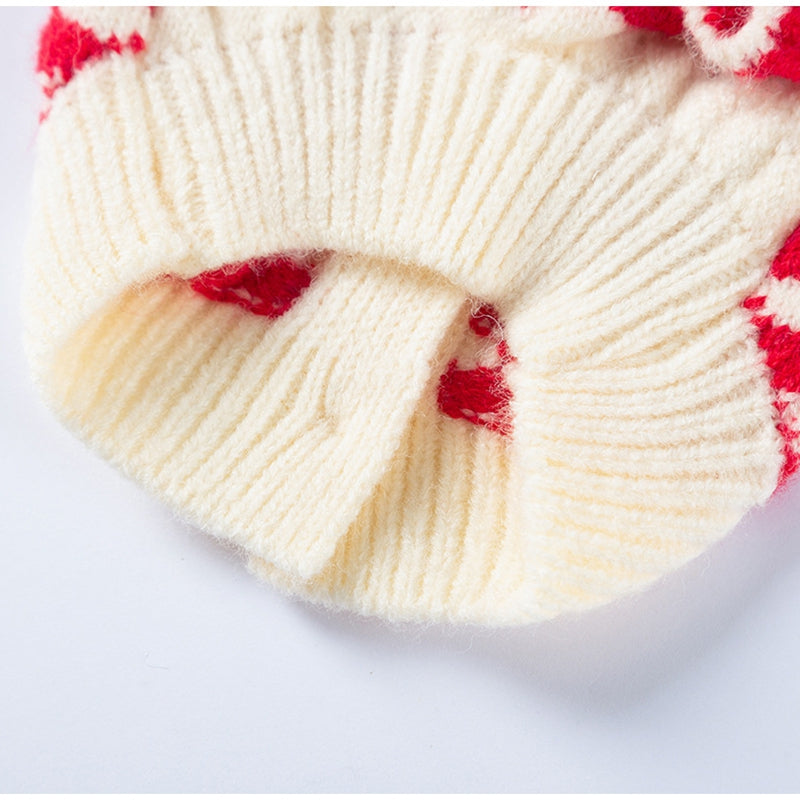 Cute Cherry Small Dog Sweater Soft Girl Dog Cardigan Clothes Turtleneck Warm Pet Puppy Knitted Pullover Princess Dogs Cats Outfits