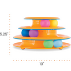3-Tier Cat Track Toy – Interactive Spinning Ball Tower for Active Cats