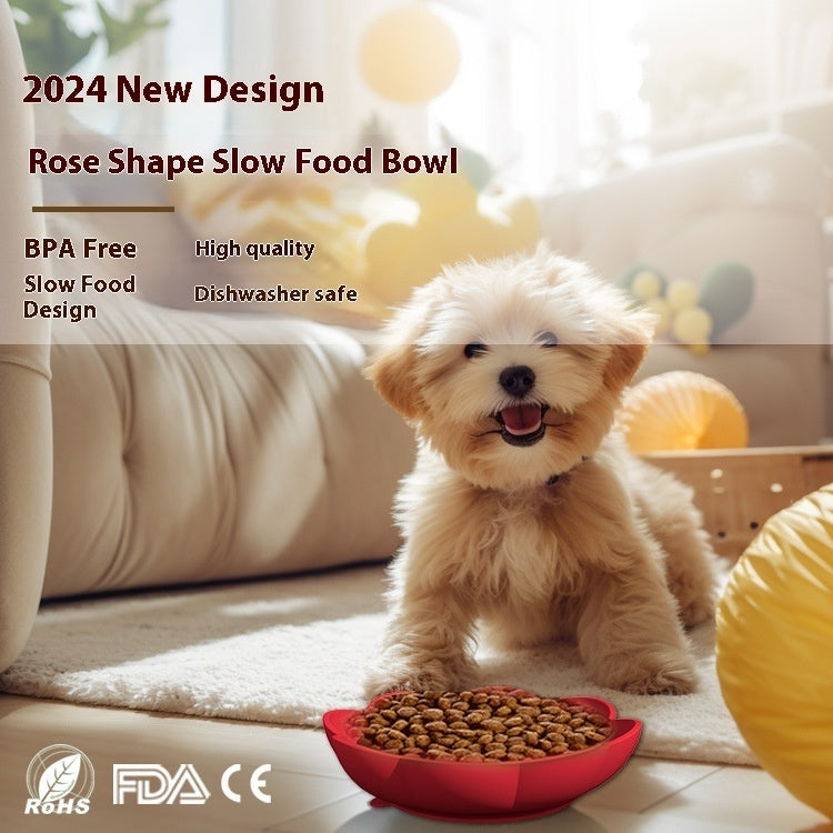 Non-slip Slow Feeding Silicone Dog Food Bowl Easy To Clean
