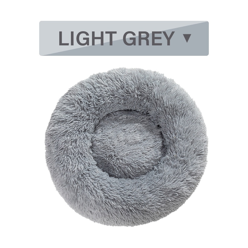 Fluffy Donut Calming Pet Bed — 16 Colors, Sizes S–XL