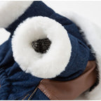 Cat Clothing For Autumn And Winter Warmth And Thickening, Small Dog Adult Kitten Winter Denim Two-legged Cotton Coat, Dog Pet Clothing