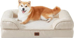 EHEYCIGA Orthopedic Dog Beds for Extra Large Dogs 44x32Inch, Waterproof Memory Foam XL Pet Bed with Sides, Non-Slip and Egg-Crate Foam Big Dog Couch Bed with Washable Removable Cover, Grey