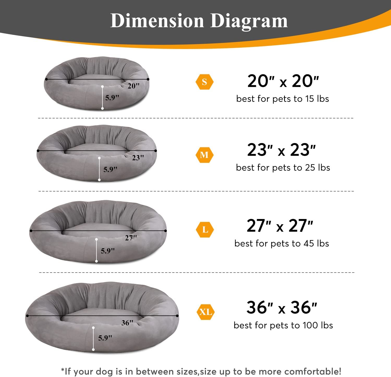 Kasentex Soft Dog Bed - Cozy Pet Bed Cushion