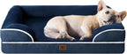 EHEYCIGA Orthopedic Dog Beds for Extra Large Dogs 44x32Inch, Waterproof Memory Foam XL Pet Bed with Sides, Non-Slip and Egg-Crate Foam Big Dog Couch Bed with Washable Removable Cover, Grey