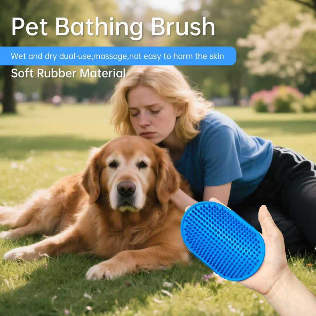 Yutaohui 4-in-1 Pet Bath Brush Kit with Comb Clipper for Dogs Cats