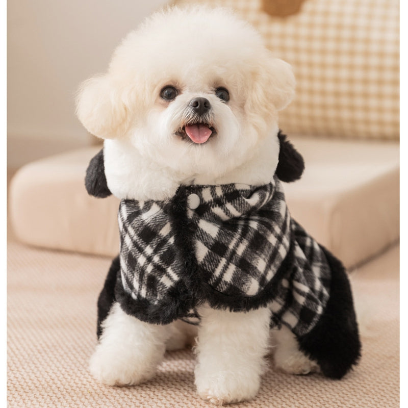 Two-piece Set Of Dog Clothes For Winter Warmth, Small Dog Teddy Bichon Frise Warm Cotton Coat Skirt, Cat Pet Clothes