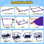 Indoor Puppy Play Gym with Hammock 8 Toys Dog Enrichment Activity Center