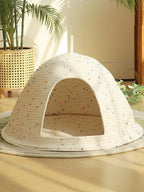 Cozy Rope Woven Cat Cave Bed with Handle
