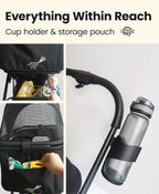 Pet Stroller 4 Wheel Dog Cat Foldable Removable Carrier 33lb Black