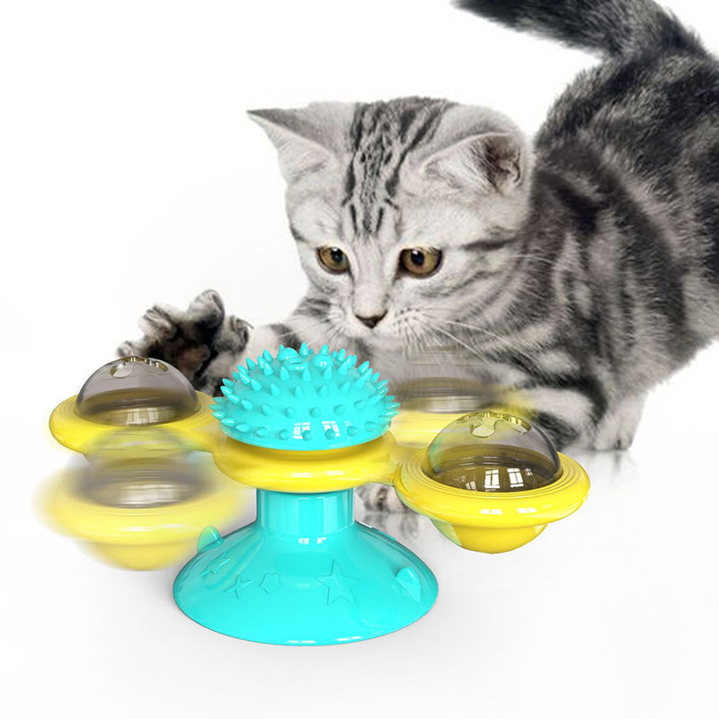Cat Rotating Windmill Toy – Suction Cup Scratch & Teeth Grinding Toy | 19 Styles