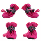 New 4pcs Pet Dog Shoes Anti-slip Rain Snow Boot Thick Warm For  Small Cats Dogs Puppy Dog Socks Booties
