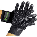 HandsOn Pet Grooming Gloves Gentle Brush for Cats Dogs Horses Black