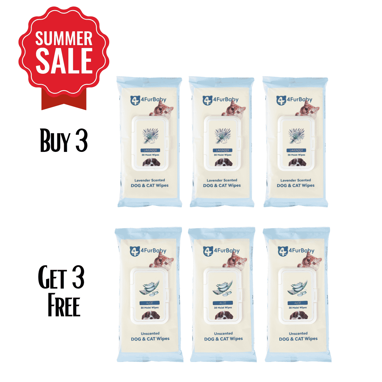 4FurBaby Dog & Cat Grooming Wipes, Plant-Based, Hypoallergenic, 400 Count