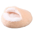 Deep Sleep Half-pack Semi-enclosed Dual-use Plush Round Pet Bed