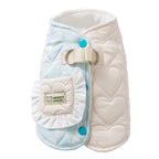 For Autumn And Winter, There Are Thick And Warm Heart-shaped Checkered Pocket Towing Vests, Cotton-padded Clothes, And Two-legged Pet Dog Clothes For Cats