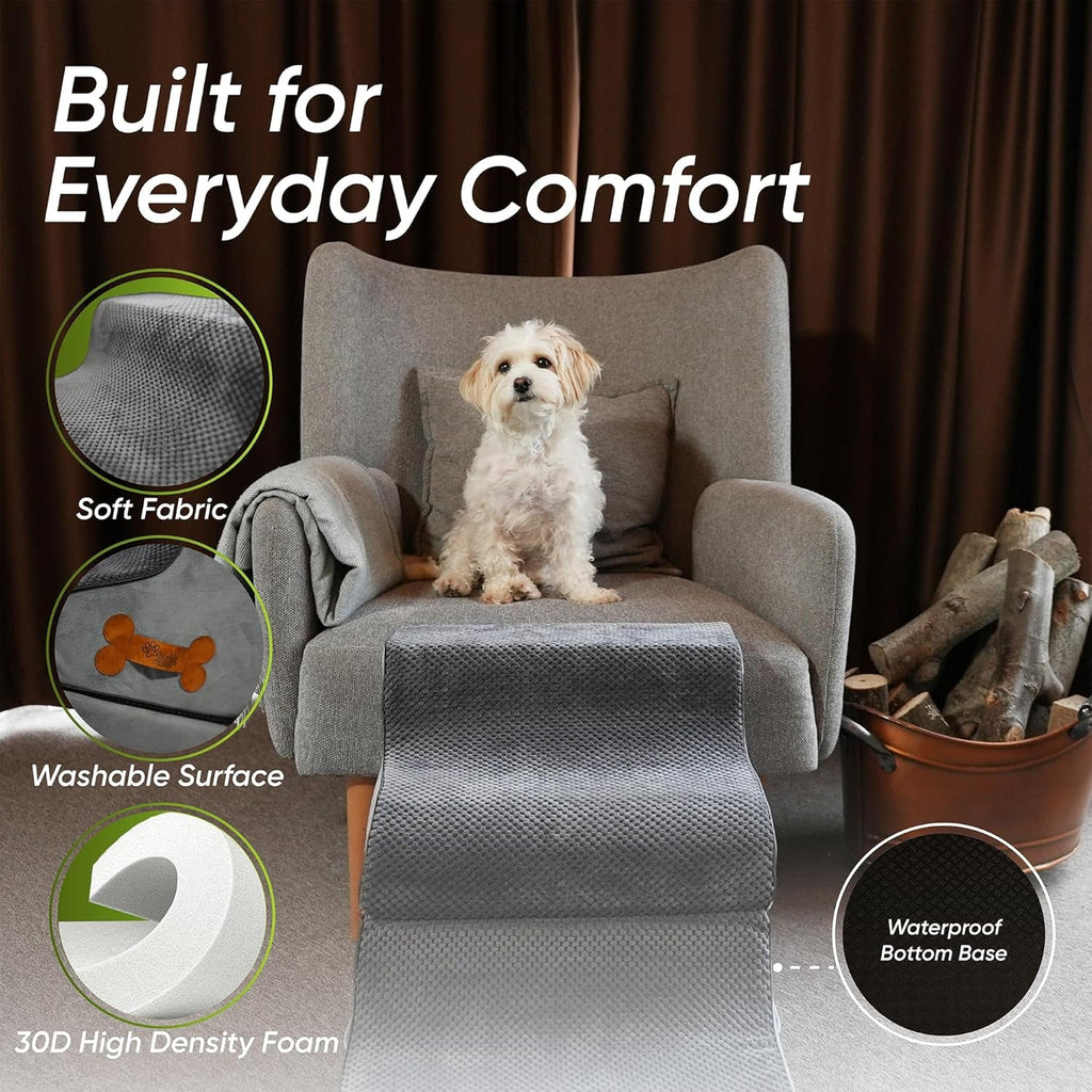 Dog Ramp for Bed Foldable 2 in 1 Stairs Foam Non Slip Pet Steps
