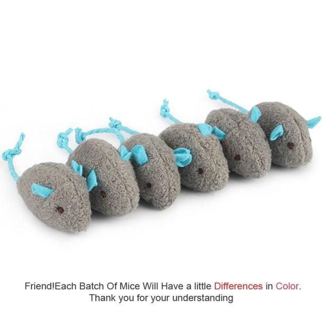 6pcs/lot Mix Pet Toy Catnip Mice Cats Toys Fun Plush Mouse Cat Toy For Kitten Skitter Critters Cat Toy Value Pack