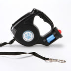 4.5M LED Flashlight Extendable Retractable Pet Dog Lead Leash with Disposable Poop Bag