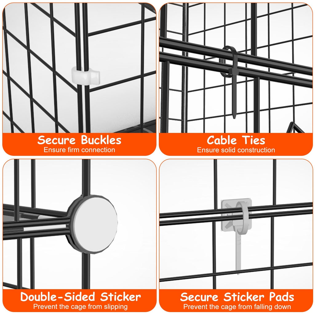 2Tier Cat Cage Playpen Indoor Pet Enclosures Kitten Kennel House Detachable Cat Crate with Climbing Ladder 2 Doors for 1-2 Cats for Ferret Squirrel Sm