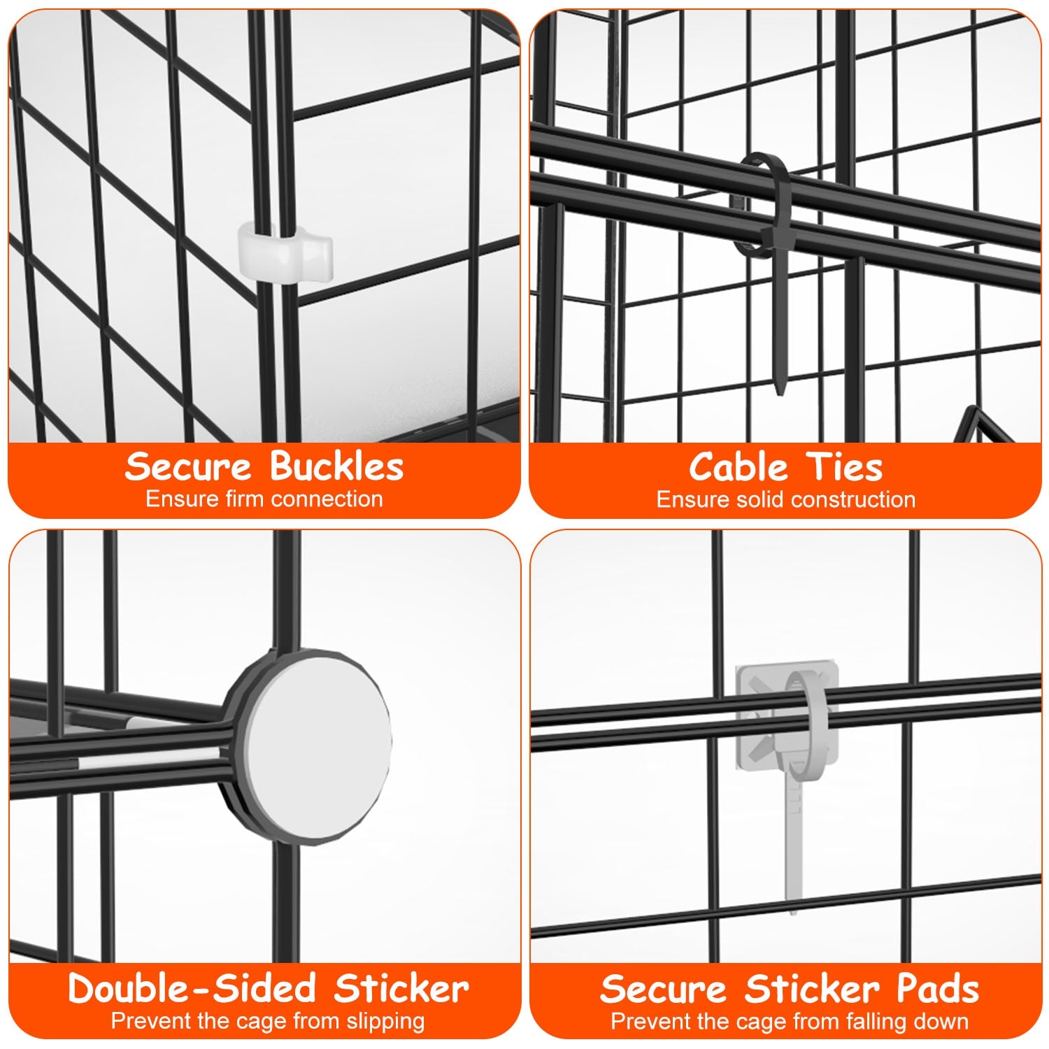 2Tier Cat Cage Playpen Indoor Pet Enclosures Kitten Kennel House Detachable Cat Crate with Climbing Ladder 2 Doors for 1-2 Cats for Ferret Squirrel Sm