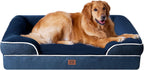 EHEYCIGA Orthopedic Dog Beds for Extra Large Dogs 44x32Inch, Waterproof Memory Foam XL Pet Bed with Sides, Non-Slip and Egg-Crate Foam Big Dog Couch Bed with Washable Removable Cover, Grey