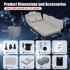 Thicken Backseat SUV/Car/Truck Air Mattress Air Bed Inflatable SUV Truck Mattress -35.4'' Width/Grey
